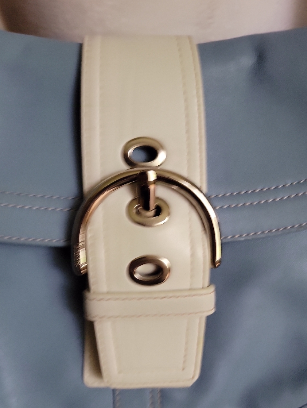 Coach Light Blue and Cream Shoulder Bag - Classic Curved Silhouette - Picture 2 of 14